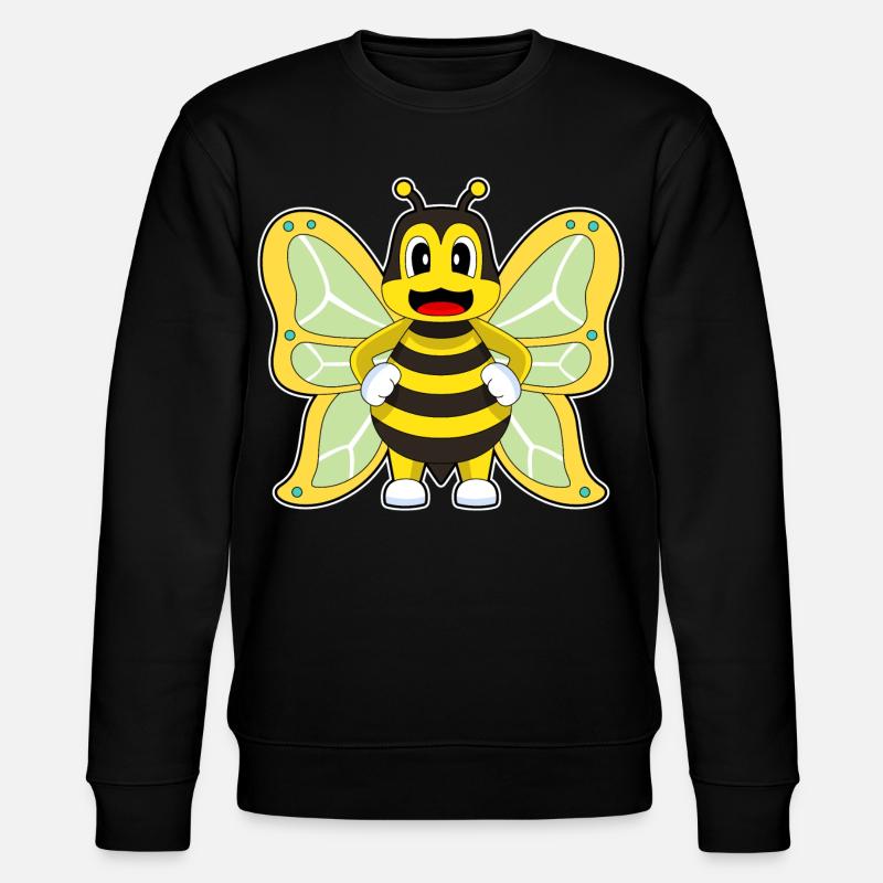 Schmetterling Biene - Stanley/Stella Unisex Bio-Sweatshirt CHANGER - Schwarz