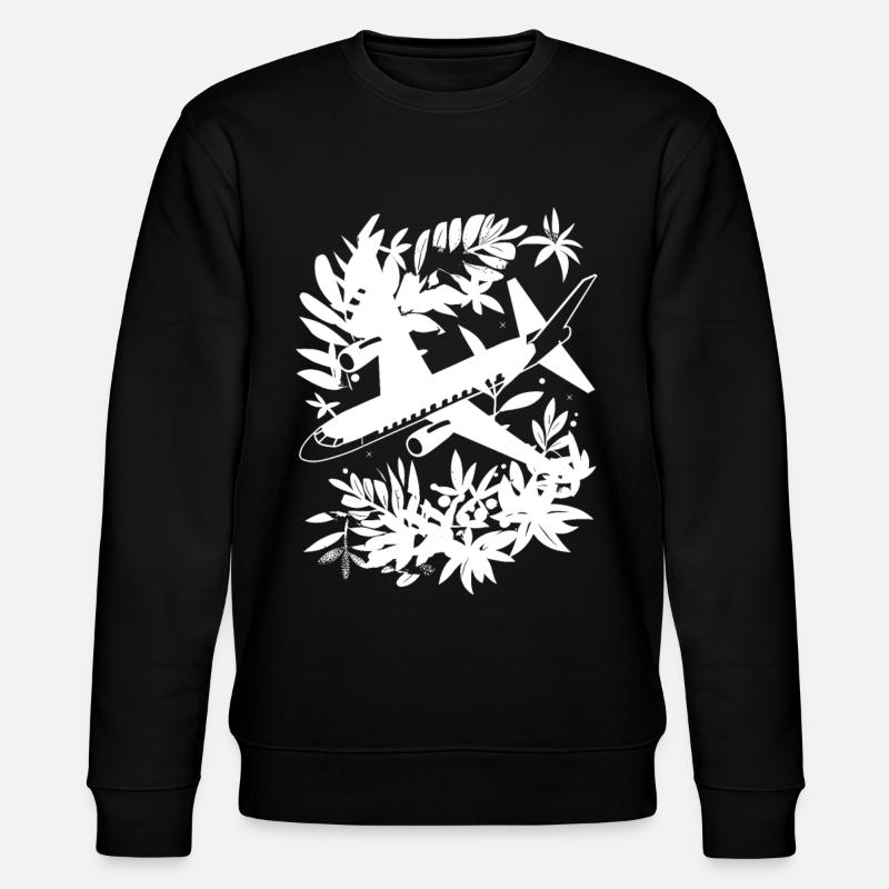 Flugzeug Comic Stil - Stanley/Stella Unisex Bio-Sweatshirt CHANGER  - Schwarz
