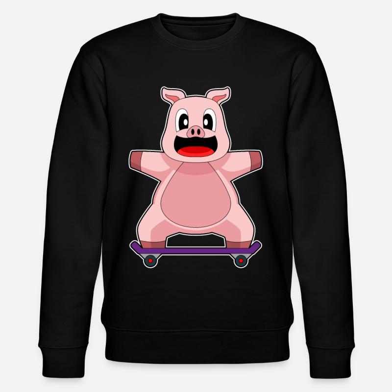 Pig Skater Skateboard - Sweat bio CHANGER Stanley/Stella Unisexe - noir