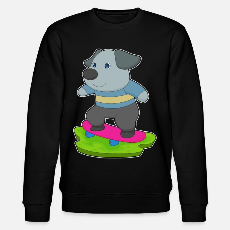 Chien Skater Skateboard - Sweat bio CHANGER Stanley/Stella Unisexe - noir