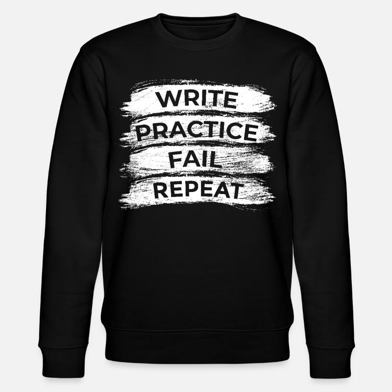 Writing Practice Fail Repeat - Stanley/Stella CHANGER Unisex Organic Sweatshirt - black