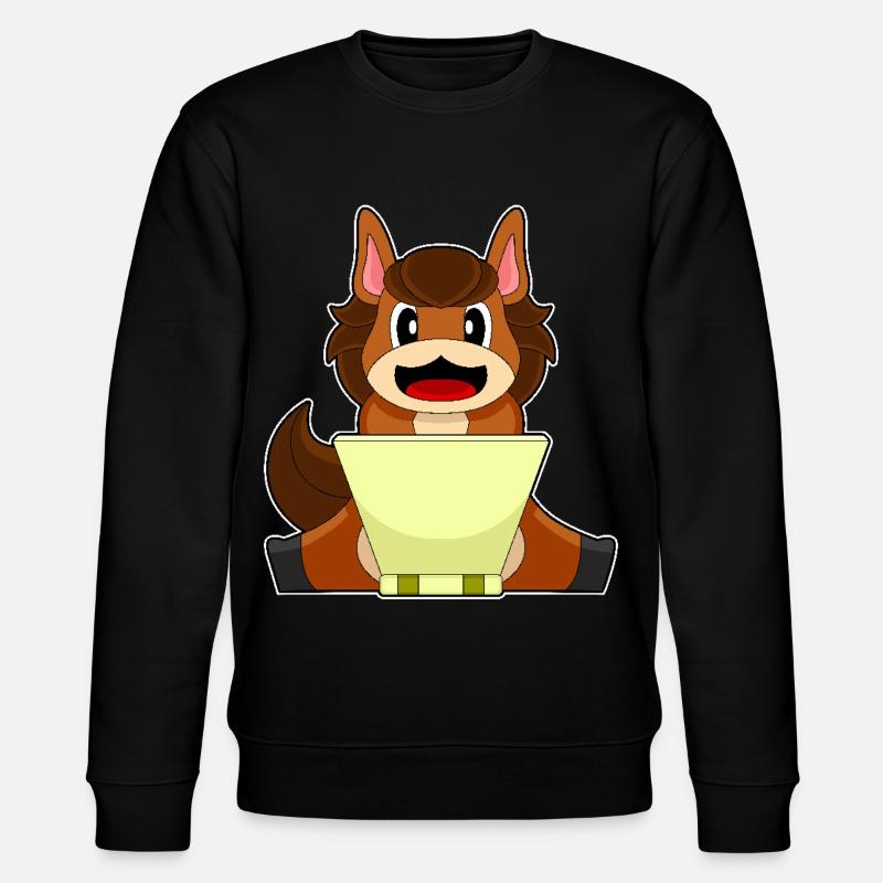 Pferd Laptop - Stanley/Stella Unisex Bio-Sweatshirt CHANGER - Schwarz