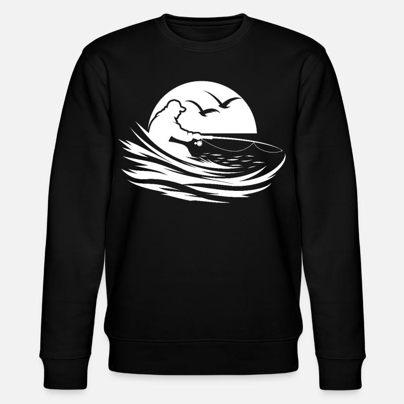Fischen Grafik - Stanley/Stella Unisex Bio-Sweatshirt CHANGER  - Schwarz