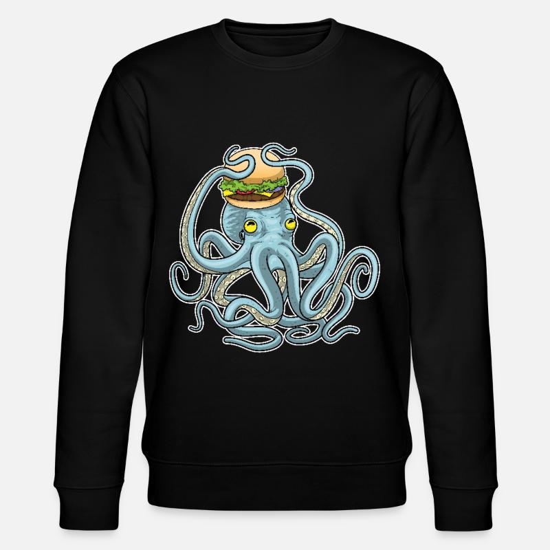 Krake Cheeseburger - Stanley/Stella Unisex Bio-Sweatshirt CHANGER - Schwarz