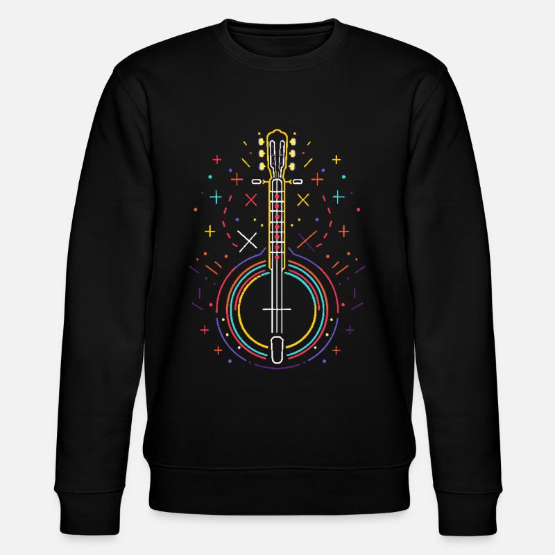 Dessin au trait de banjo - Sweat bio CHANGER Stanley/Stella Unisexe - noir