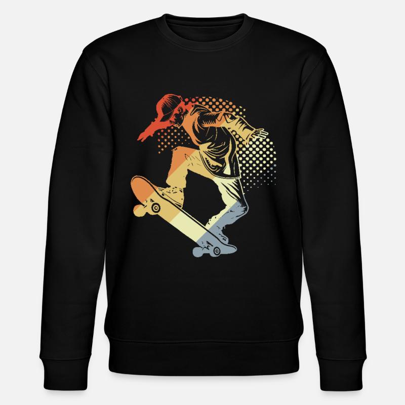 Skateboarder Retro - Stanley/Stella Unisex Bio-Sweatshirt CHANGER  - Schwarz