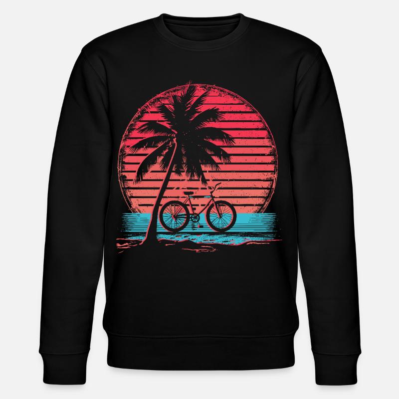 Fahrrad Synthwave - Stanley/Stella Unisex Bio-Sweatshirt CHANGER  - Schwarz
