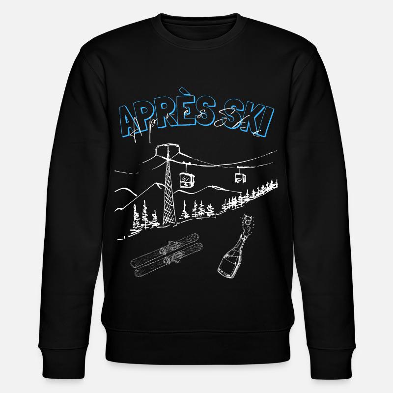 Cool Unisex Apres Ski Sweater, Skiing Gift Ideas - Stanley/Stella CHANGER Unisex Organic Sweatshirt - black