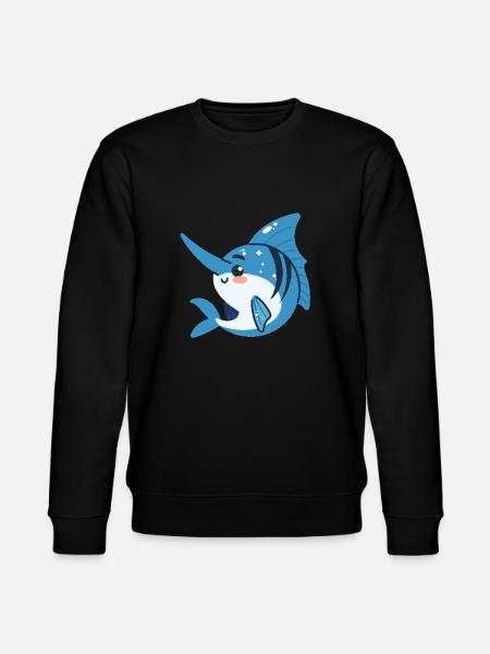 Schwertfisch in Bewegung - Stanley/Stella Unisex Bio-Sweatshirt CHANGER - Schwarz