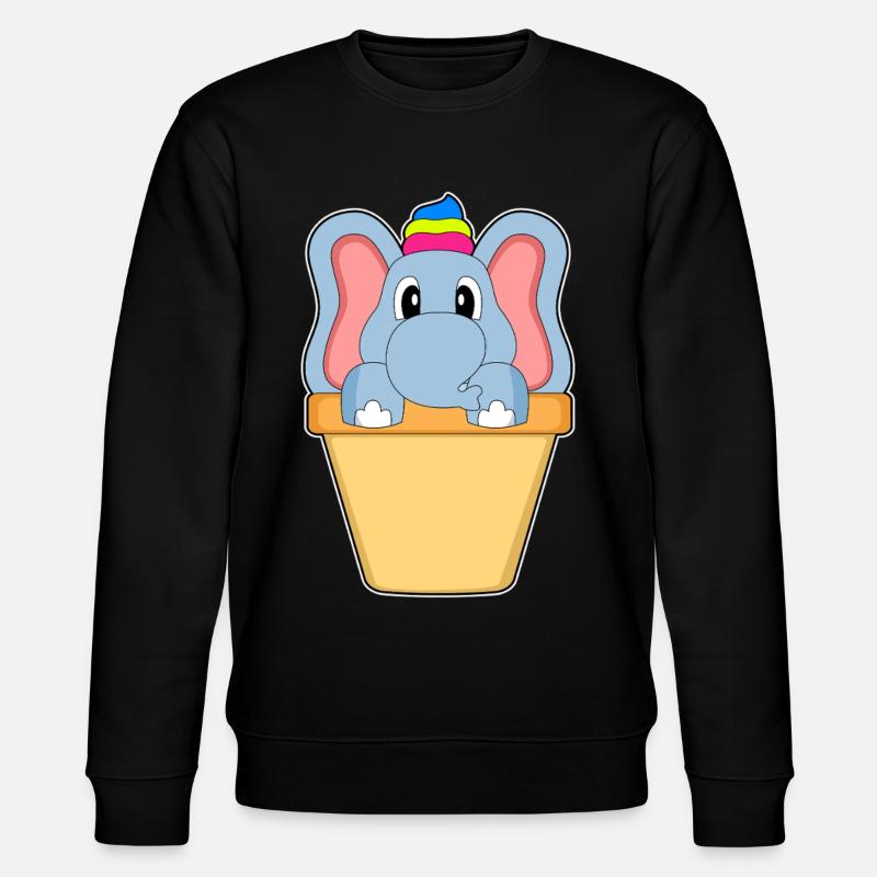 Elefant Waffeleis - Stanley/Stella Unisex Bio-Sweatshirt CHANGER - Schwarz