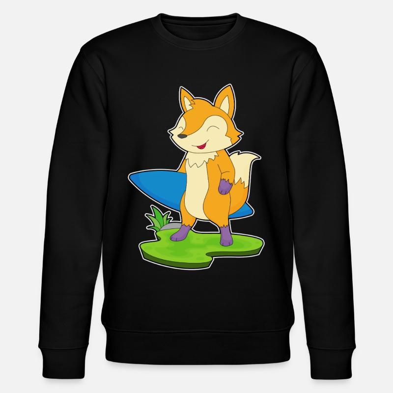 Fuchs Surfer Surfbrett - Stanley/Stella Unisex Bio-Sweatshirt CHANGER  - Schwarz