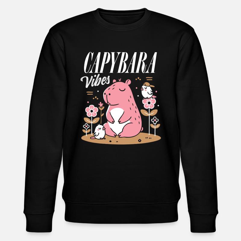 Entspannte Capybara-Vibes - Stanley/Stella Unisex Bio-Sweatshirt CHANGER  - Schwarz