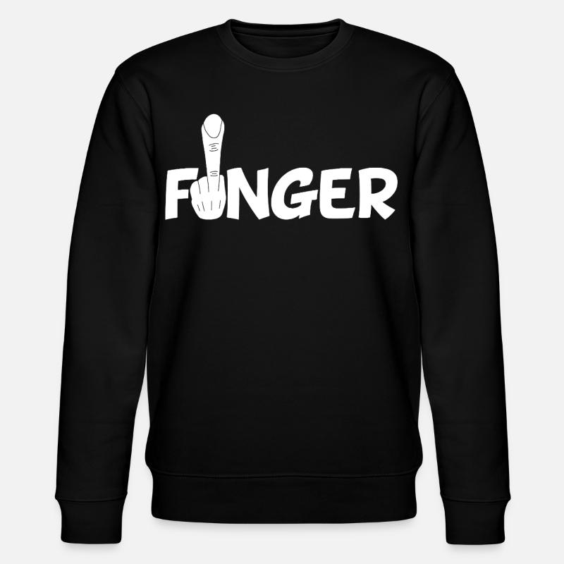 Le doigt (blanc) - Sweat bio CHANGER Stanley/Stella Unisexe - noir