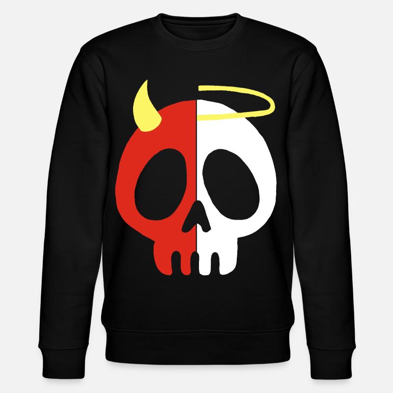 Engel und Dämon Schädel - Stanley/Stella Unisex Bio-Sweatshirt CHANGER  - Schwarz