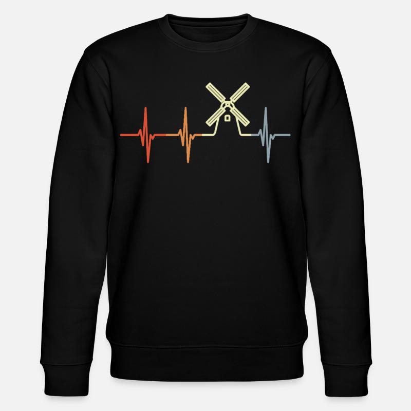 Windmühle Kardiogramm - Stanley/Stella Unisex Bio-Sweatshirt CHANGER  - Schwarz