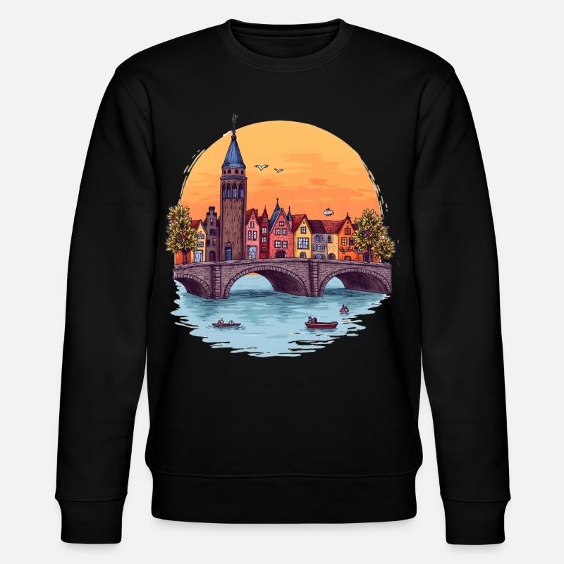 Amsterdam Skyline -  - Stanley/Stella Unisex Bio-Sweatshirt CHANGER  - Schwarz