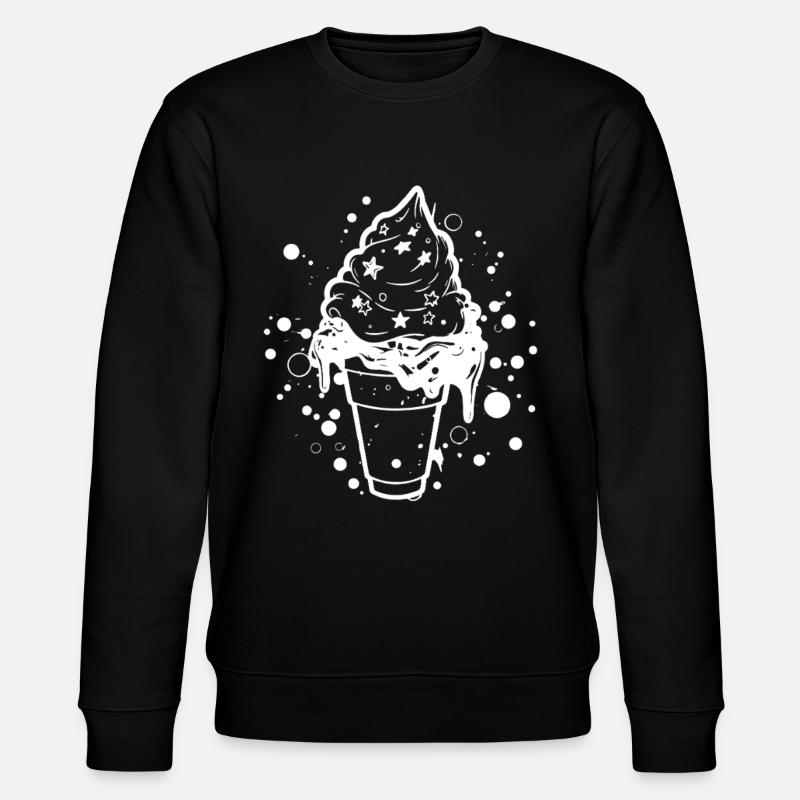 Croquis de crème glacée molle - Sweat bio CHANGER Stanley/Stella Unisexe - noir