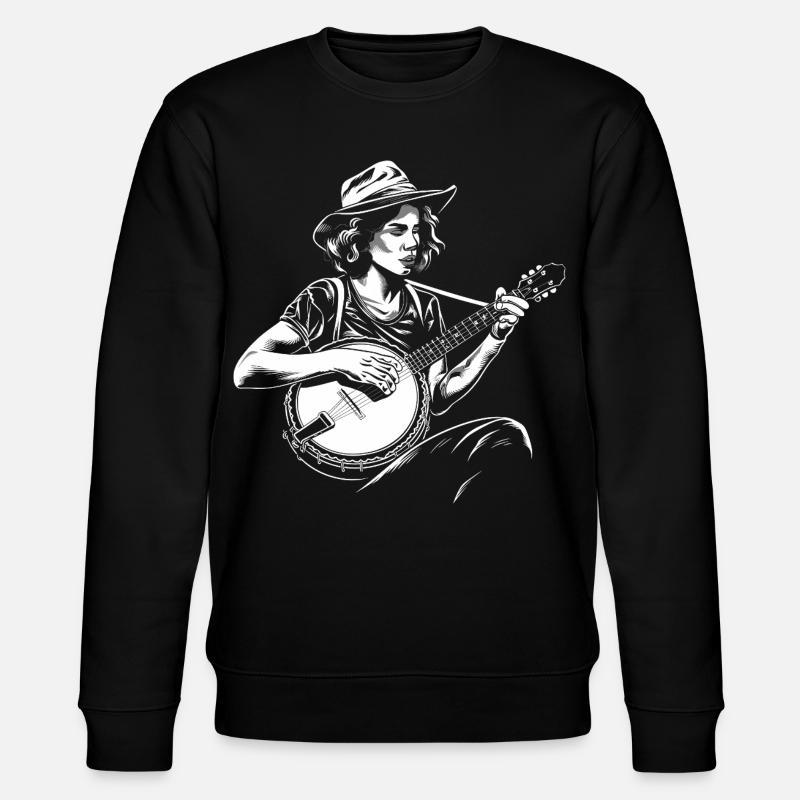 Banjo Player Sketch - Stanley/Stella CHANGER Unisex Organic Sweatshirt - black