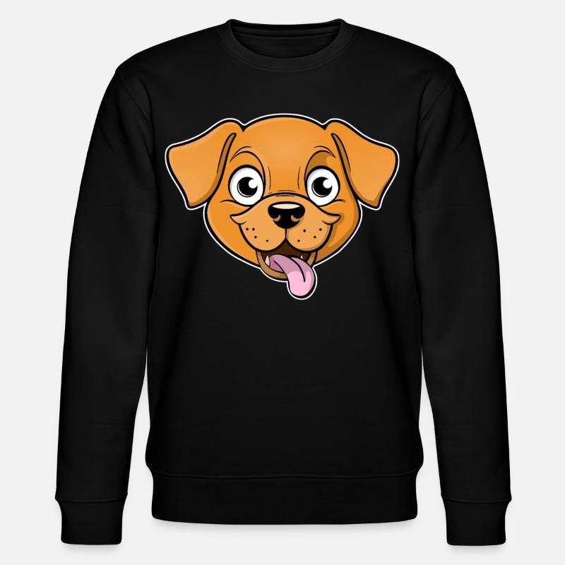 Fröhliches Bild eines Hundekopfes - Stanley/Stella Unisex Bio-Sweatshirt CHANGER  - Schwarz