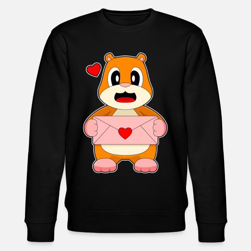 Hamster Liebesbrief - Stanley/Stella Unisex Bio-Sweatshirt CHANGER  - Schwarz