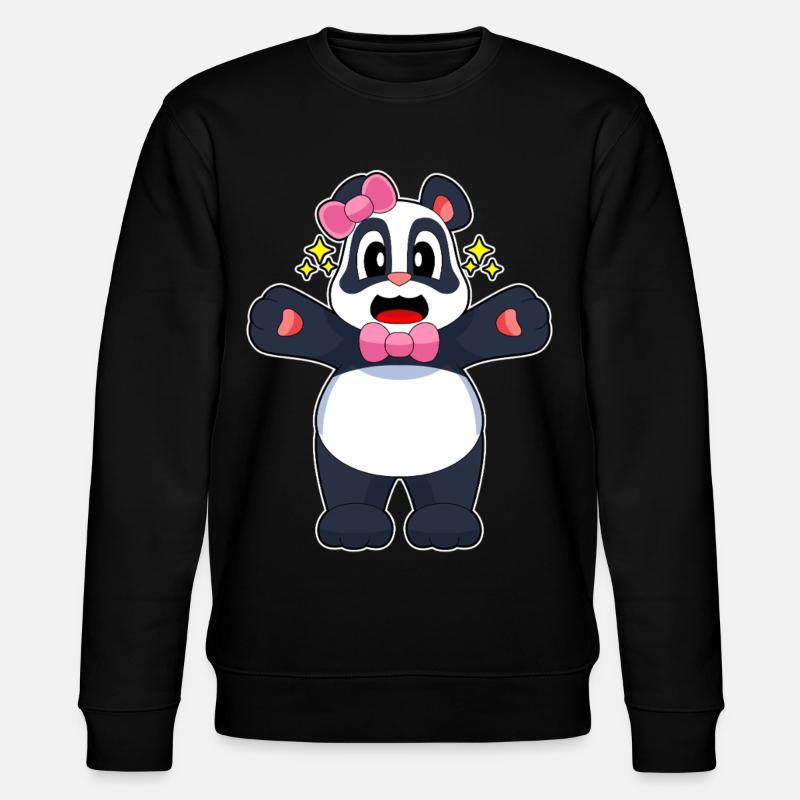 Panda Haarschleife - Stanley/Stella Unisex Bio-Sweatshirt CHANGER  - Schwarz