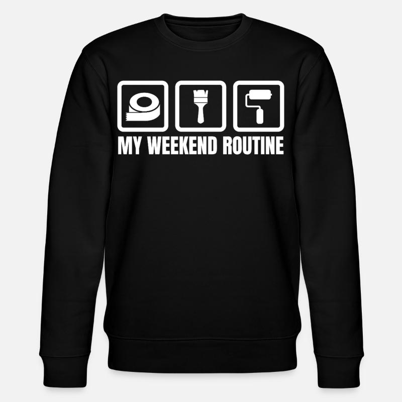 Meine Wochenendroutine - Stanley/Stella Unisex Bio-Sweatshirt CHANGER  - Schwarz