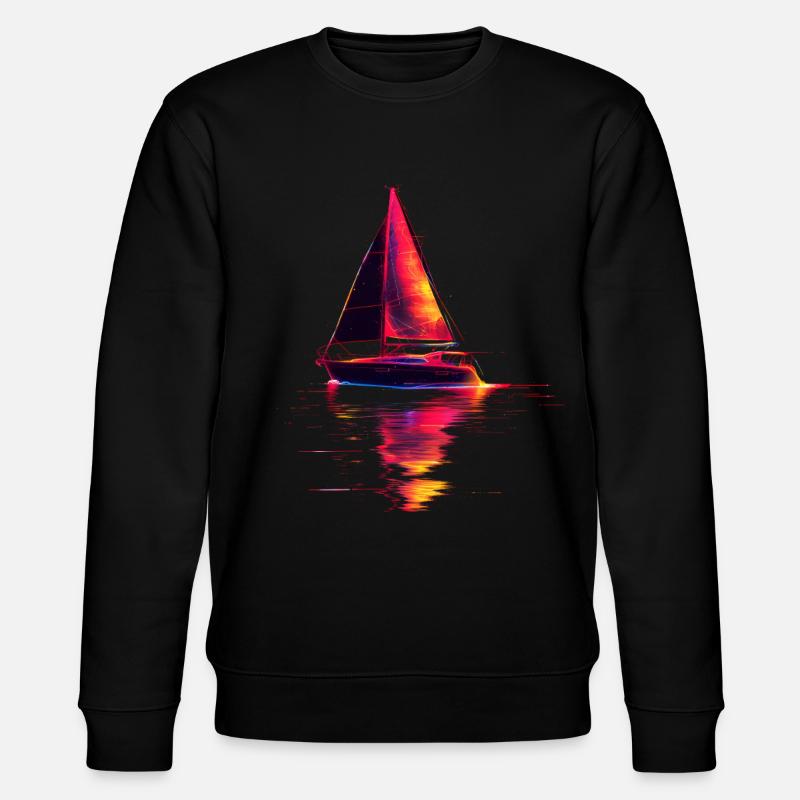 Segelschiff Retrowave - Stanley/Stella Unisex Bio-Sweatshirt CHANGER  - Schwarz