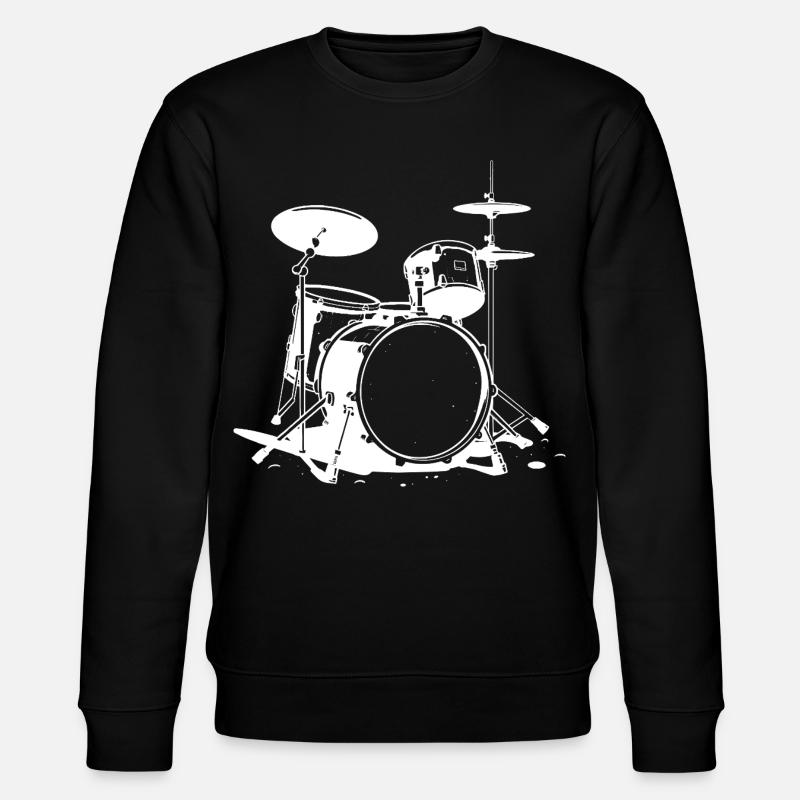 Drumset Zeichnung - Stanley/Stella Unisex Bio-Sweatshirt CHANGER  - Schwarz