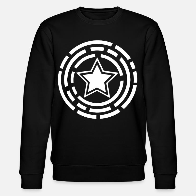 Weißer Stern - Stanley/Stella Unisex Bio-Sweatshirt CHANGER  - Schwarz