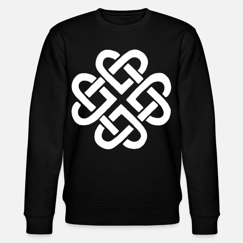 Fleur et coeurs blancs - Sweat bio CHANGER Stanley/Stella Unisexe - noir