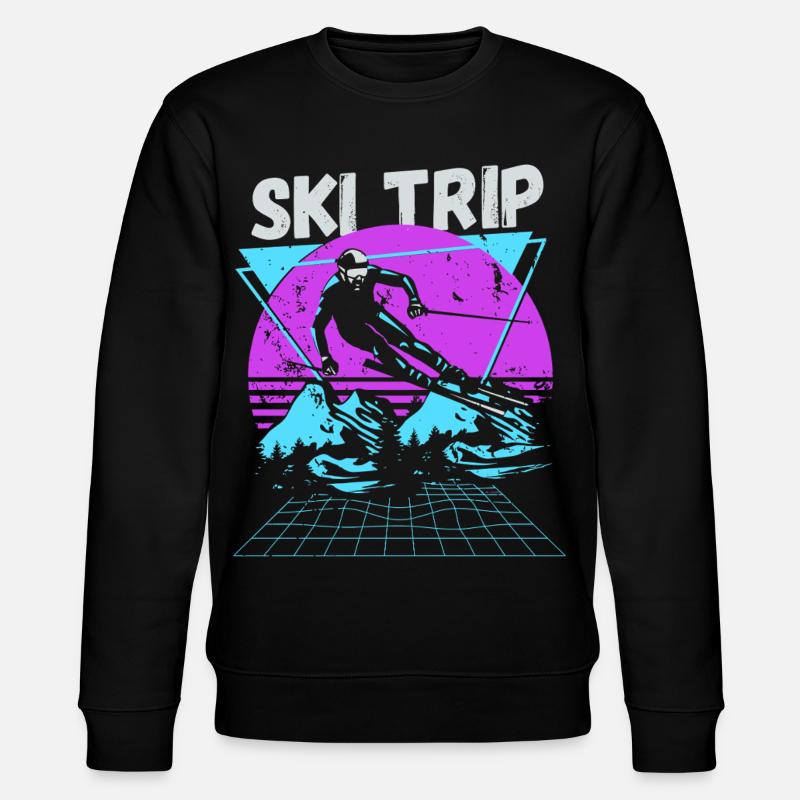 Rétro Ski Trip Néon Graphique - Sweat bio CHANGER Stanley/Stella Unisexe - noir