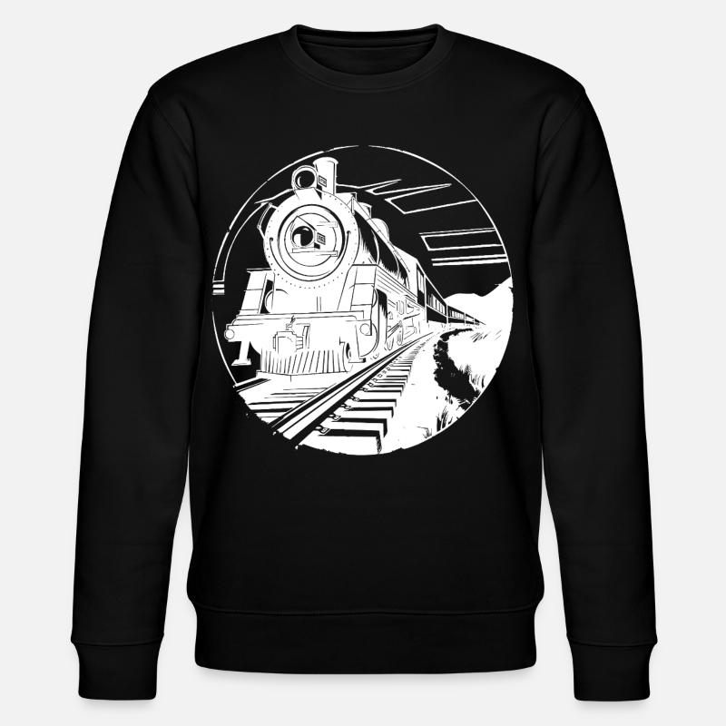 Eisenbahn Grafik - Stanley/Stella Unisex Bio-Sweatshirt CHANGER  - Schwarz