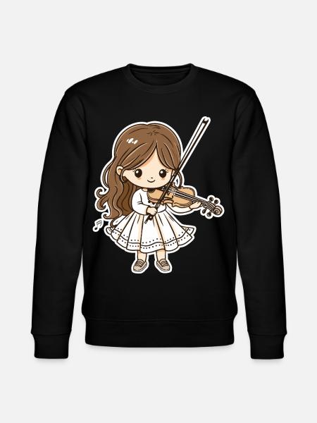 Violoniste fille dessin animé - Sweat bio CHANGER Stanley/Stella Unisexe - noir