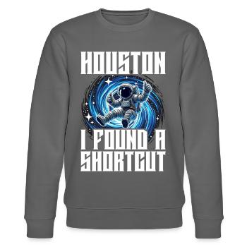 Lustiger Astronaut Weltraum Portal Wurmloch Spruch - Stanley/Stella Unisex Bio-Sweatshirt CHANGER  - Burgunderrot - Vorne - Nik (191cm) & Marisol (170cm)