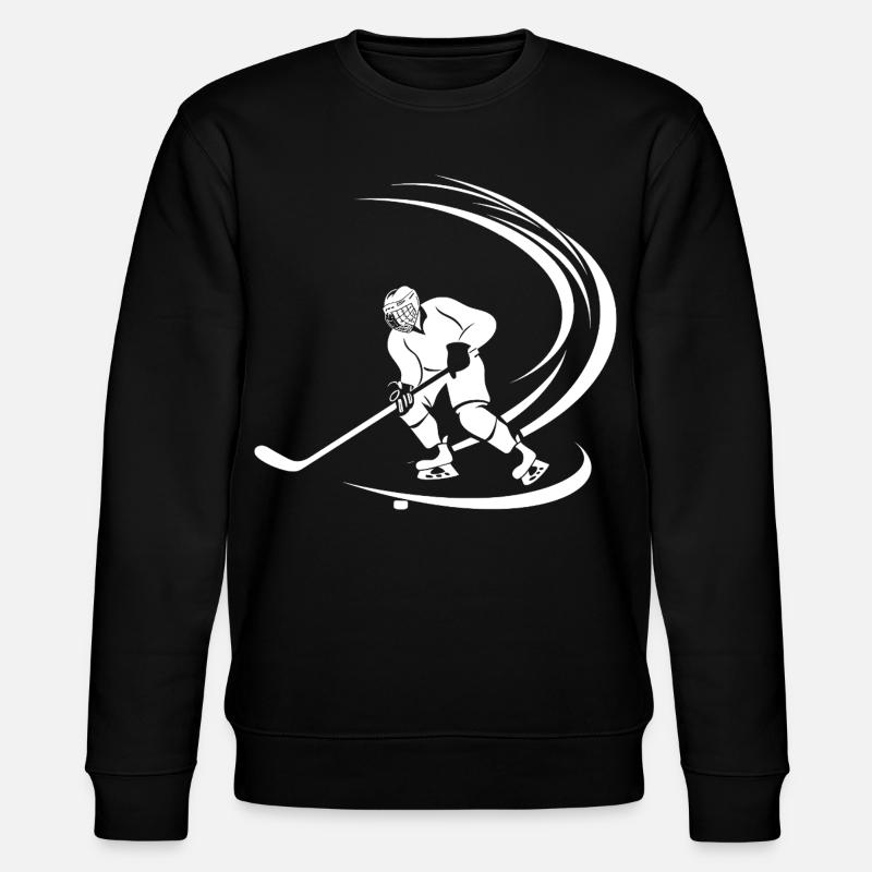 Eishockeyspieler Skizze - Stanley/Stella Unisex Bio-Sweatshirt CHANGER  - Schwarz