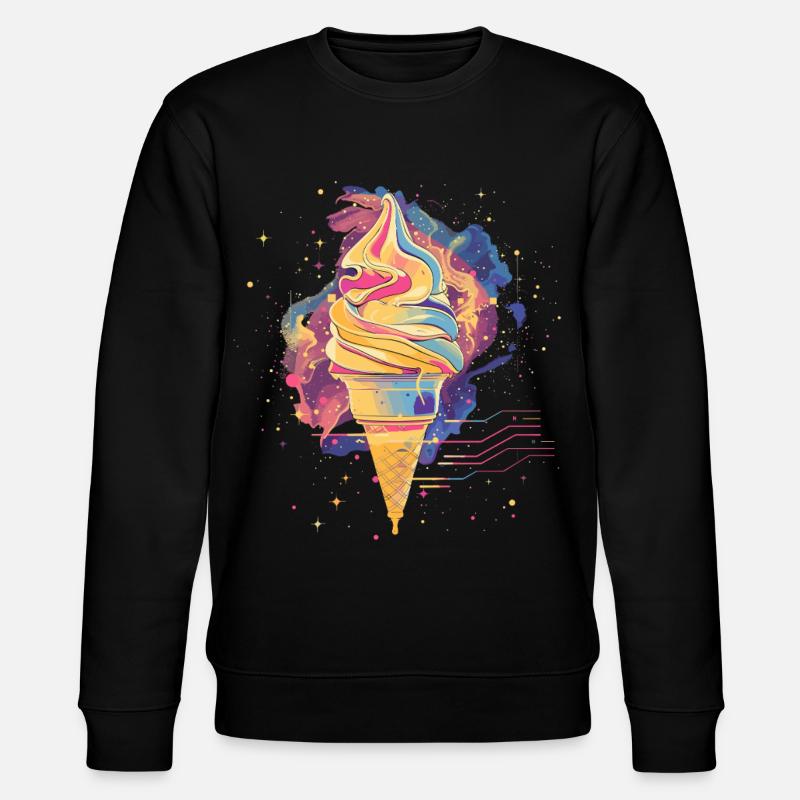 Eiscreme Vaporwave - Stanley/Stella Unisex Bio-Sweatshirt CHANGER  - Schwarz