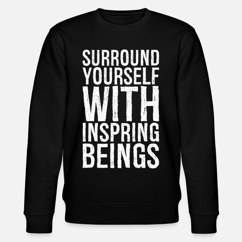 Umgib dich mit inspirierenden Wesen - Stanley/Stella Unisex Bio-Sweatshirt CHANGER  - Schwarz