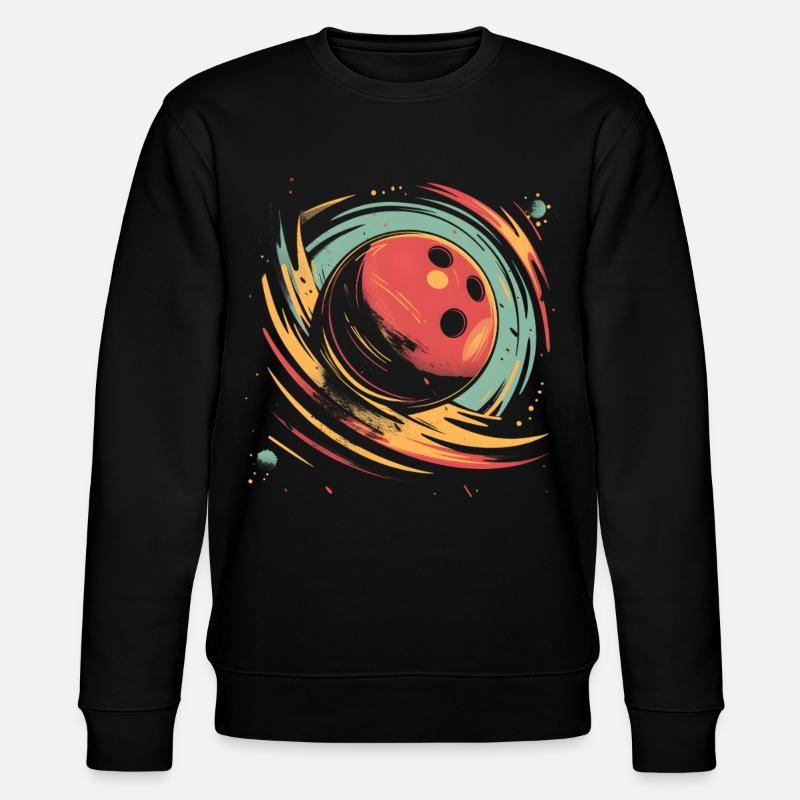 Retro Bowlingkugel - Stanley/Stella Unisex Bio-Sweatshirt CHANGER  - Schwarz