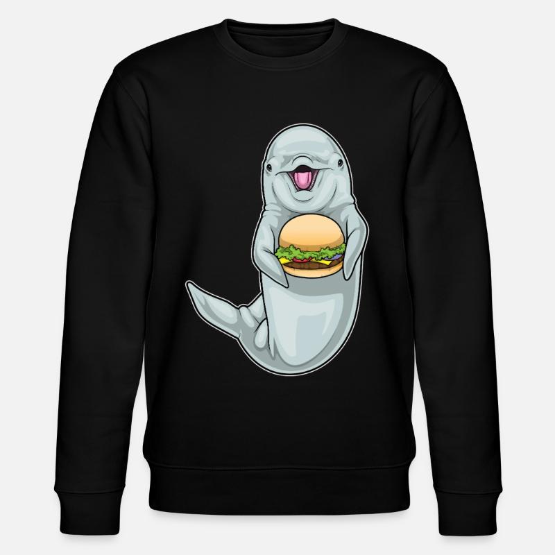Dolphin Cheeseburger - Stanley/Stella CHANGER Unisex Organic Sweatshirt - black