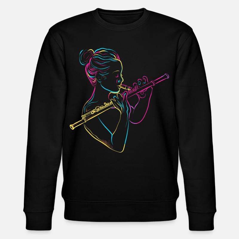 Flötenmädchen 80er Jahre - Stanley/Stella Unisex Bio-Sweatshirt CHANGER  - Schwarz