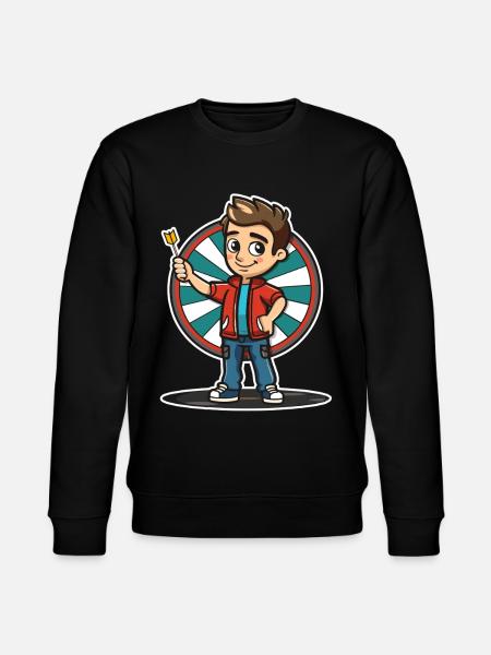Darts Player Cartoon Style - Stanley/Stella CHANGER Unisex Organic Sweatshirt - black