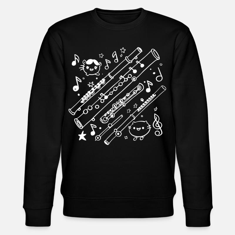 Flöte Cartoon Look - Stanley/Stella Unisex Bio-Sweatshirt CHANGER  - Schwarz