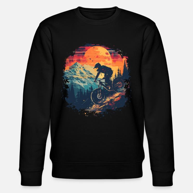 Mountainbiking Synthwave - Stanley/Stella Unisex Bio-Sweatshirt CHANGER  - Schwarz