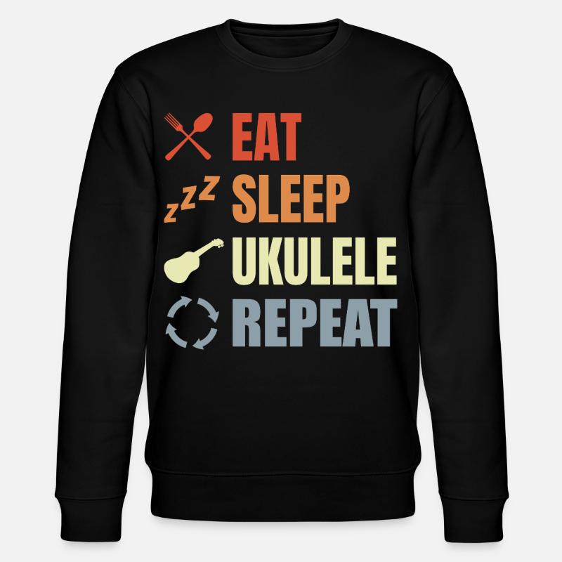 Manger dormir ukulélé répéter - Sweat bio CHANGER Stanley/Stella Unisexe - noir