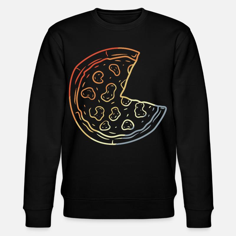 Pizza Line Art Retro - Stanley/Stella Unisex Bio-Sweatshirt CHANGER  - Schwarz