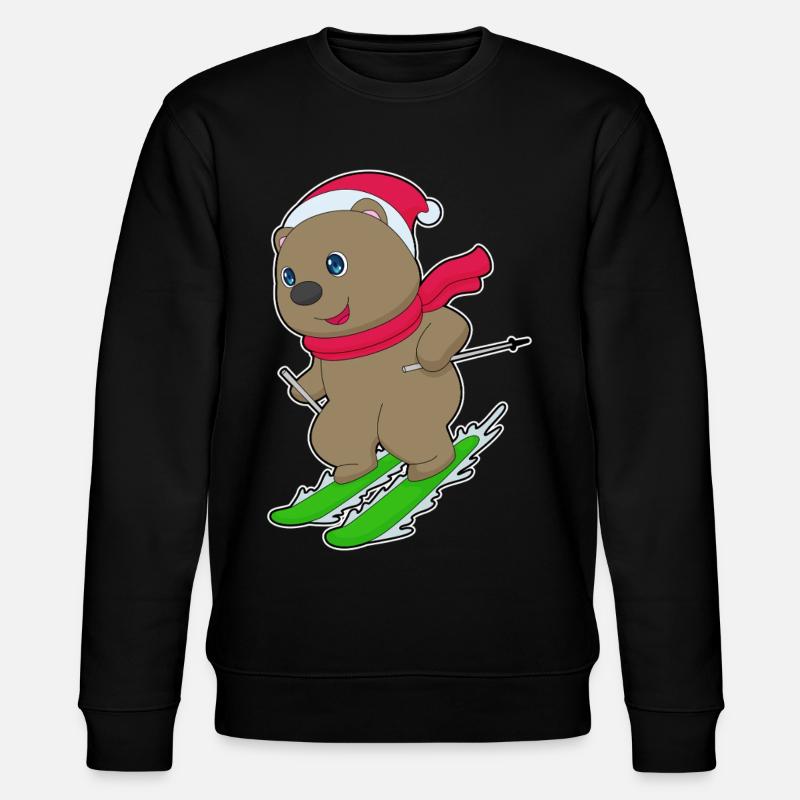 Bear Christmas Ski - Stanley/Stella CHANGER Unisex Organic Sweatshirt - black