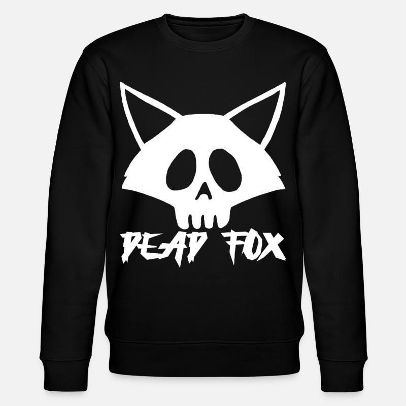 White Fox Skull - Stanley/Stella CHANGER Unisex Organic Sweatshirt - black