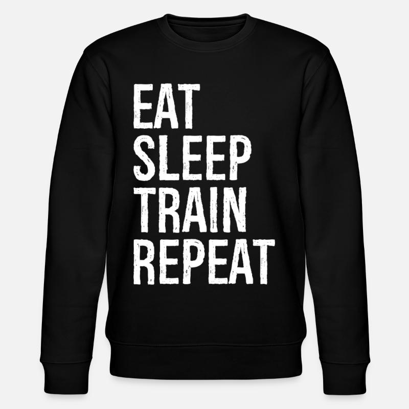 eat sleep train repeat - Stanley/Stella Unisex Bio-Sweatshirt CHANGER  - Schwarz