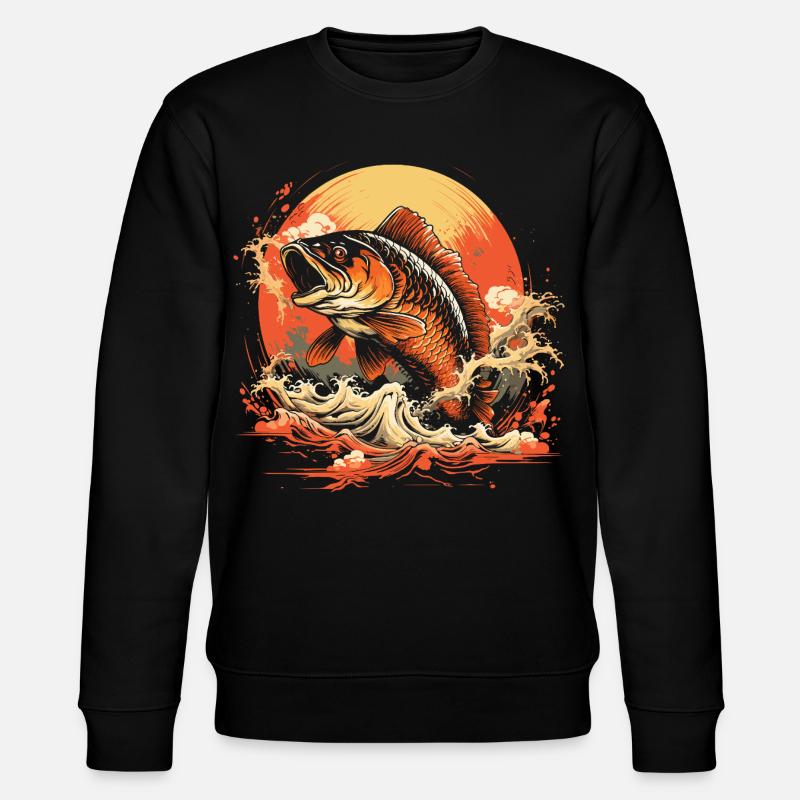 Fischerei Illustration - Stanley/Stella Unisex Bio-Sweatshirt CHANGER  - Schwarz