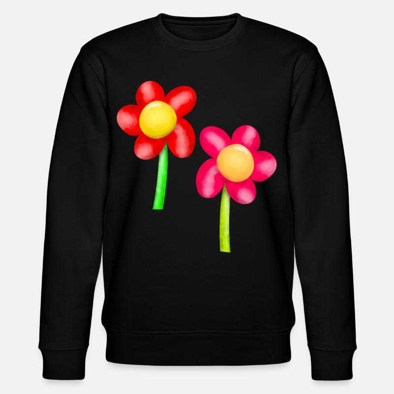 Blumen Blume Frühling - Stanley/Stella Unisex Bio-Sweatshirt CHANGER  - Schwarz